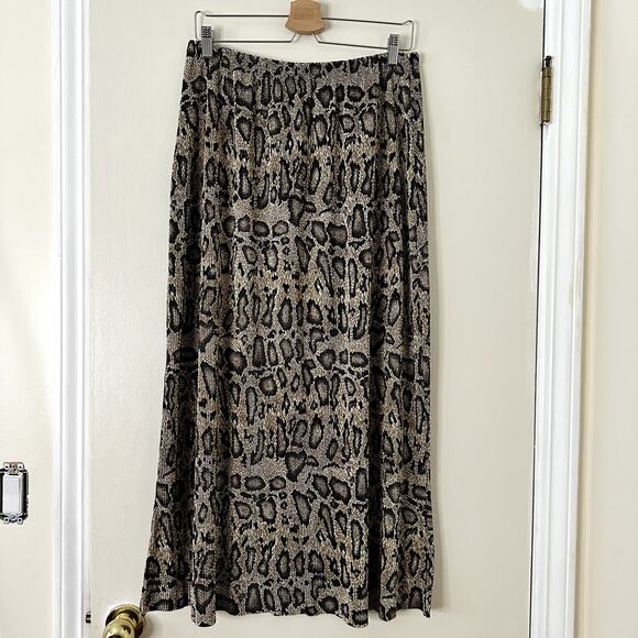 Vintage Ninety Woman Cheetah Maxi Skirt Sz M - Picture 3 of 4